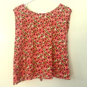 Flower crop top with open back.